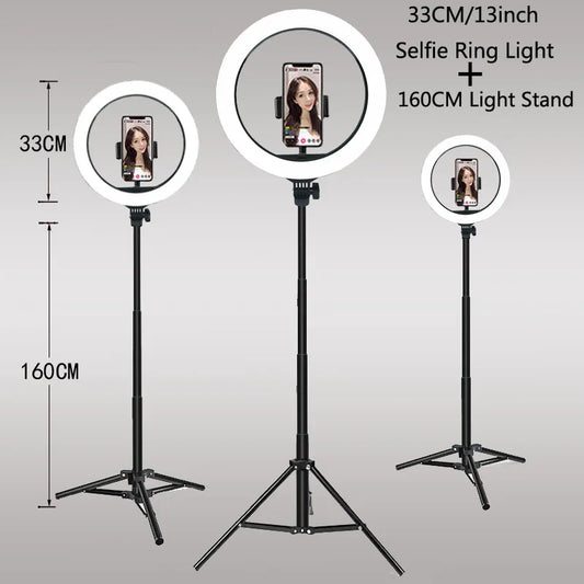 26 33CM Video Lights Dimmable Light Selfie LED Ring Light USB Ring Lighting Lamp with Tripod Stand to Make Youtube Ringlight