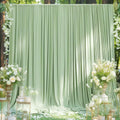 2PCS Sage Green Backdrop Curtain for Party Wedding Wrinkle Free Photo Curtains Backdrop Drapes Fabric Decoration for Baby Shower