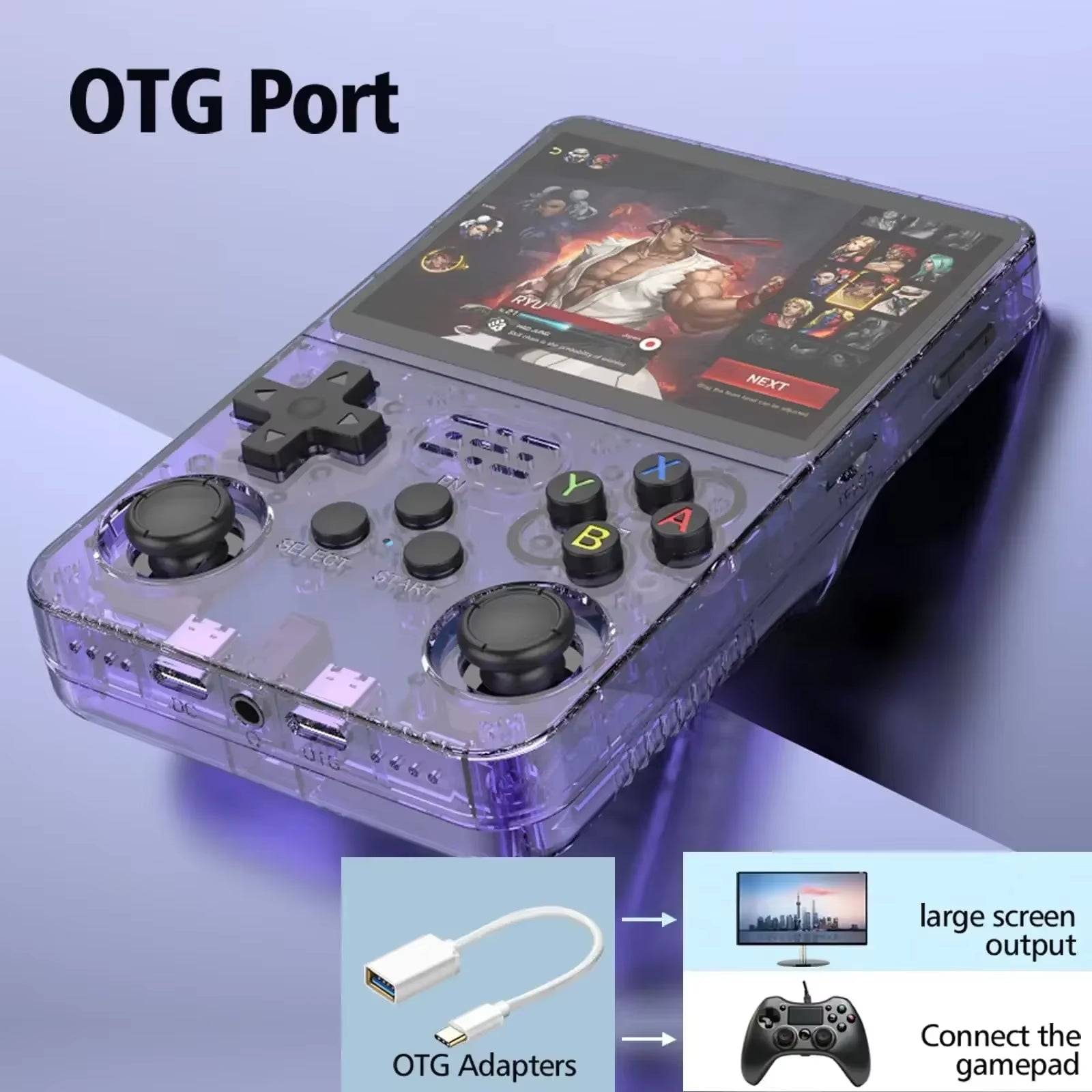R36S Retro Handheld Video Game Console ARKOS System 3.5 Inch IPS Screen Classic Portable Pocket Video Player 128G Games Boy Gift