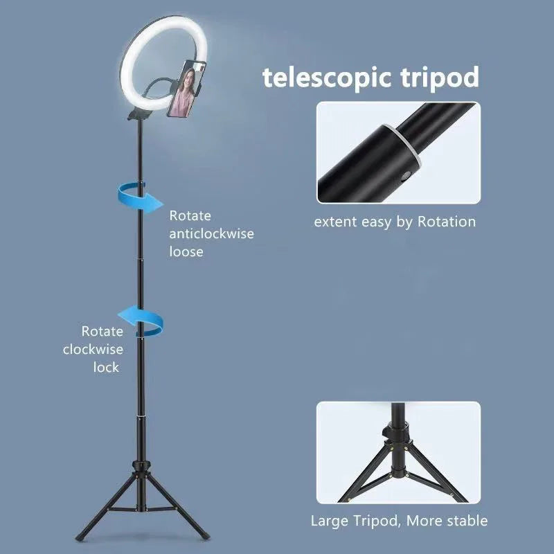 26 33CM Video Lights Dimmable Light Selfie LED Ring Light USB Ring Lighting Lamp with Tripod Stand to Make Youtube Ringlight