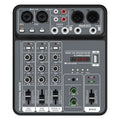 4 Channel Audio Mixer 48V Phantom Power USB Studio Sound Mixers Bluetooth DJ Console Mixing for Karaok