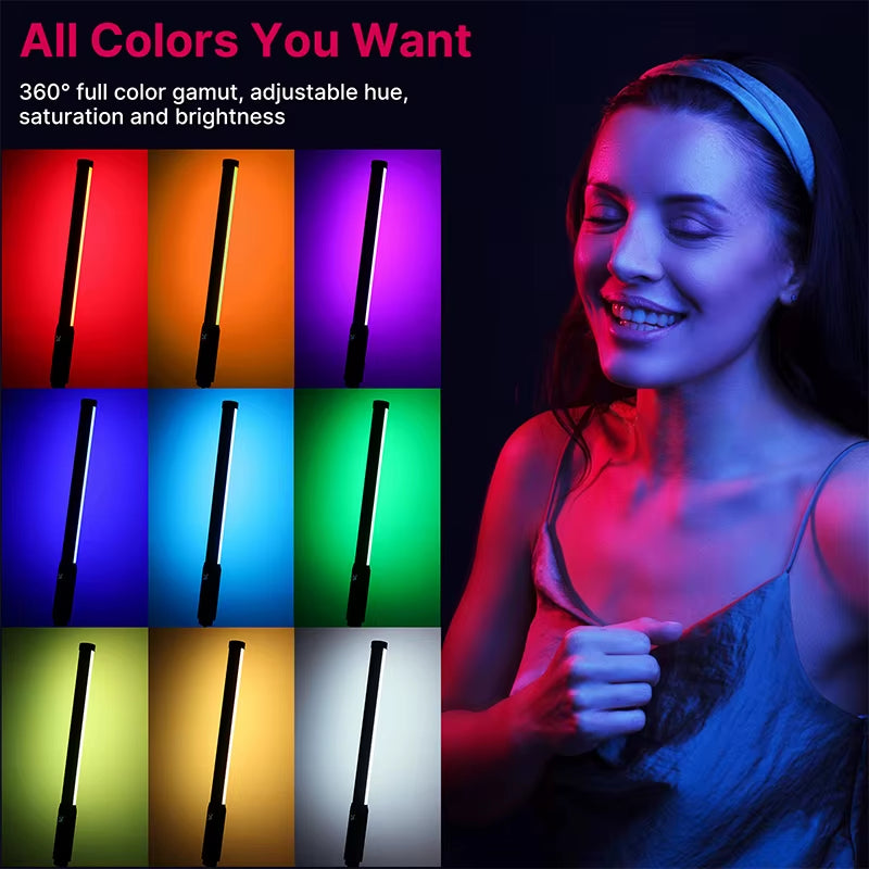 VL119 Handheld RGB Colorful Stick Light 19.68 Inch Handheld LED Light Wand CRI 95+ 2500K-9000K Photography Studio Lamp