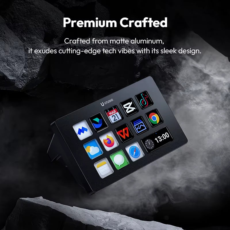D200 Live Streaming Controller with 13 LCD Keys for Vlogging, Video Editing, Gaming, and Office Use