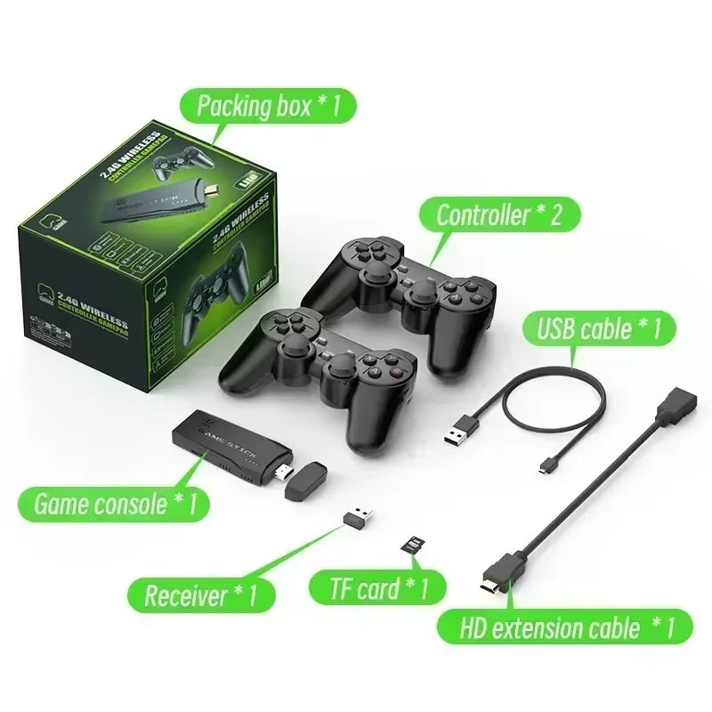 M8 Game Console 20000+ Games 64GB Built-In 2-Player 2.4G Wireless Controllers 4K HD PS1 GBA Video Games Christmas Gift