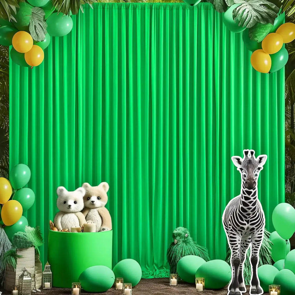 2PCS Sage Green Backdrop Curtain for Party Wedding Wrinkle Free Photo Curtains Backdrop Drapes Fabric Decoration for Baby Shower