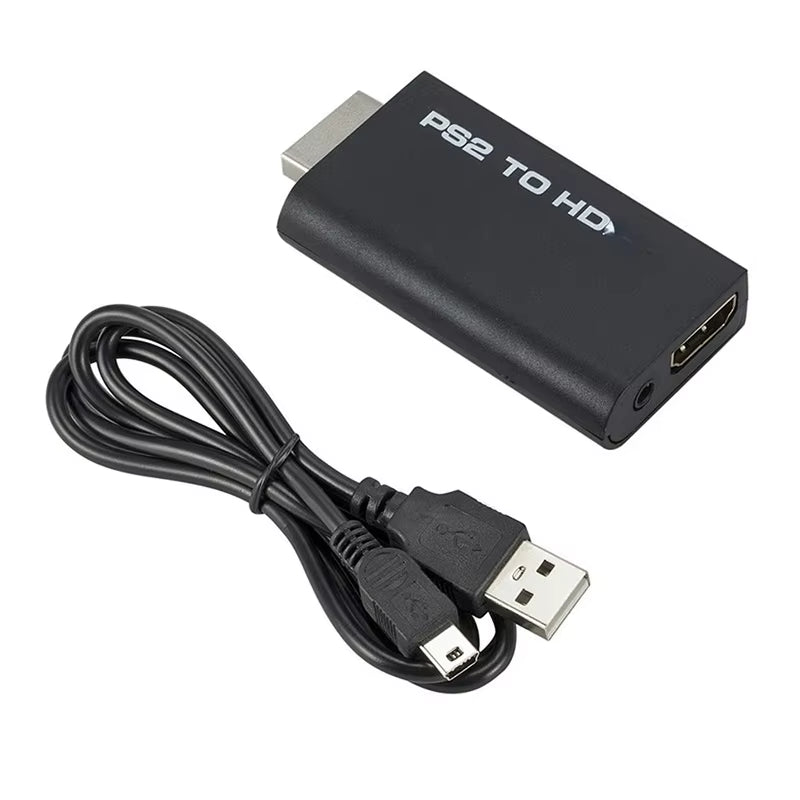PS2 to Hdmi-Compatibale Audio Video Converter 480I/480P/576I with 3.5Mm Audio Output Supports All PS2 to HD Display Modes