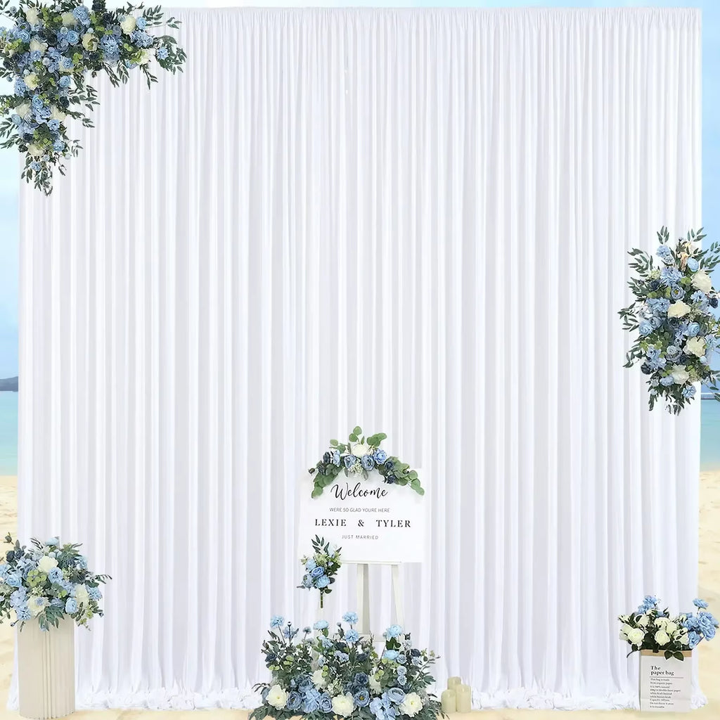 2PCS Sage Green Backdrop Curtain for Party Wedding Wrinkle Free Photo Curtains Backdrop Drapes Fabric Decoration for Baby Shower