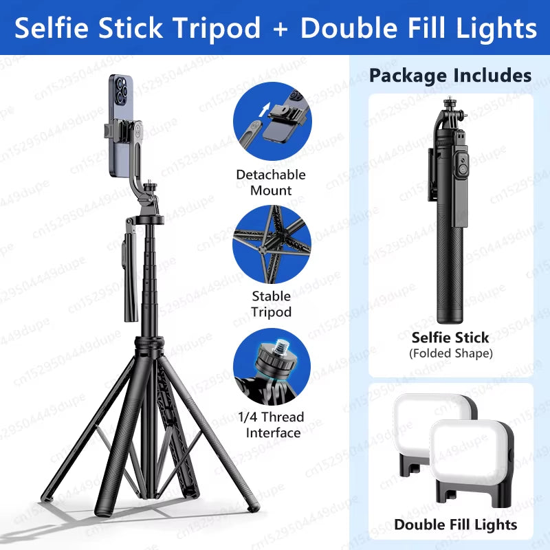 Tripod for Smartphone Light Camera,Tripods Stand with Wireless Bluetooth,Selfie Stick Brackets with Phone Holder for Vlog/Video