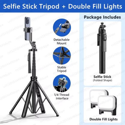 Tripod for Smartphone Light Camera,Tripods Stand with Wireless Bluetooth,Selfie Stick Brackets with Phone Holder for Vlog/Video