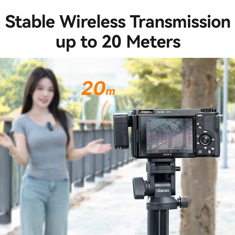A100 Wireless Microphone Lavalier MIC for Iphone 16 15 Pro（Max） Camera Sound Recording Real-Time Monitoring J12 Upgrade