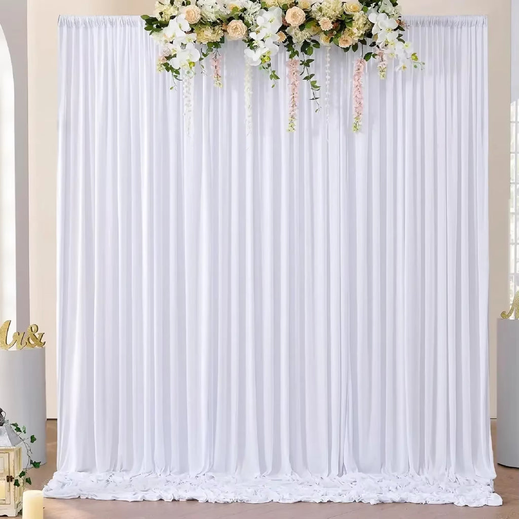 2PCS Sage Green Backdrop Curtain for Party Wedding Wrinkle Free Photo Curtains Backdrop Drapes Fabric Decoration for Baby Shower