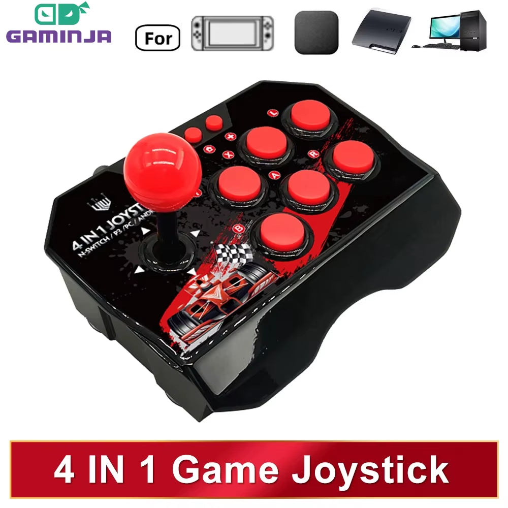 4-In 1Game Joystick with 3M USB Cable TURBO Games Console Rocker Arcade Station for Nintendo Switch Android TV PS3 PC