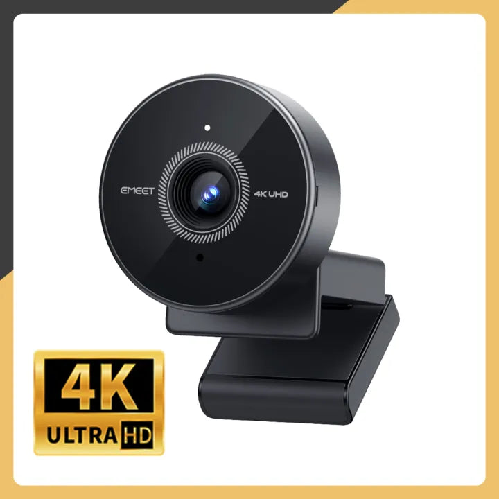 4K USB webcam with 1080p 60fps video and built-in microphone for streaming and video calls