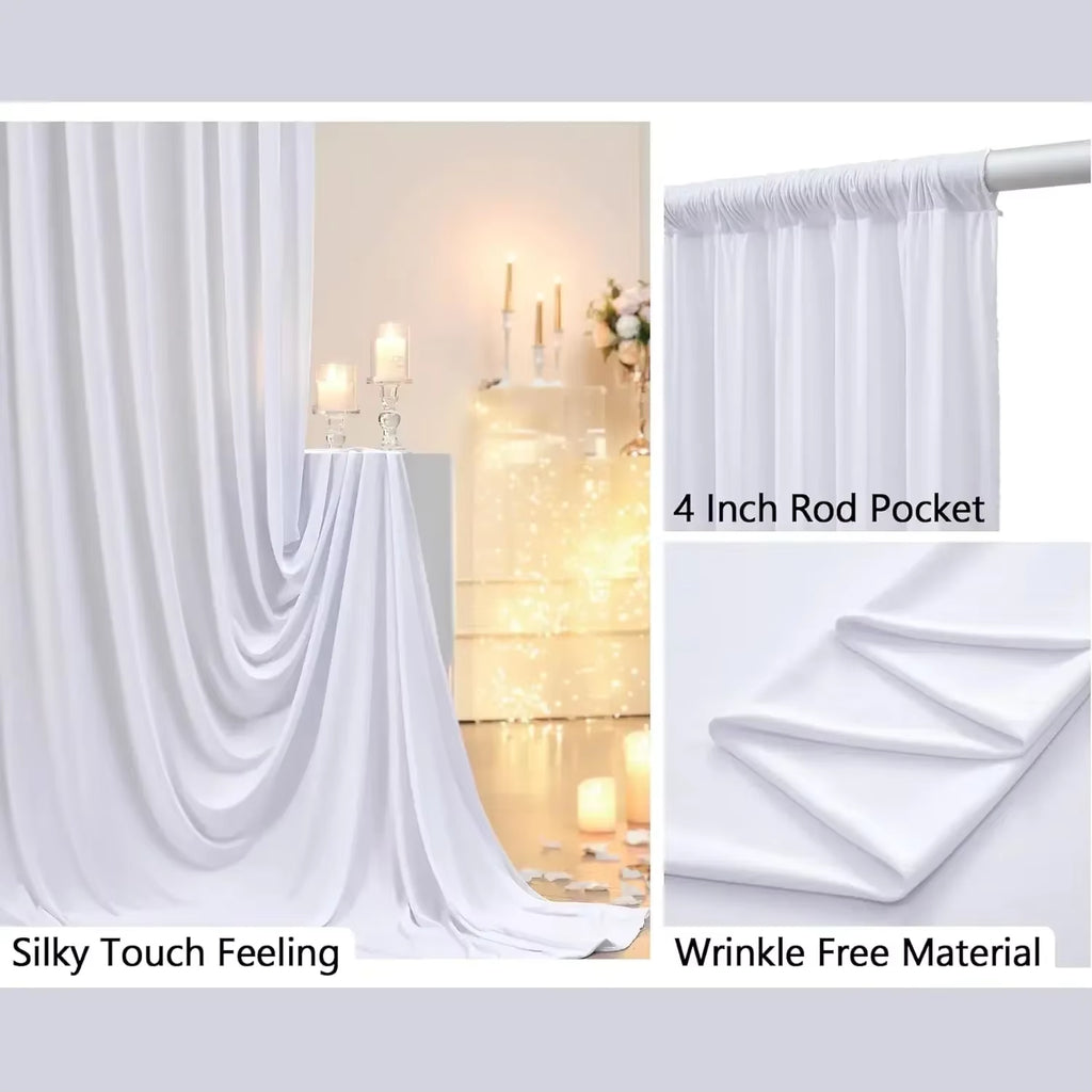 2PCS Sage Green Backdrop Curtain for Party Wedding Wrinkle Free Photo Curtains Backdrop Drapes Fabric Decoration for Baby Shower