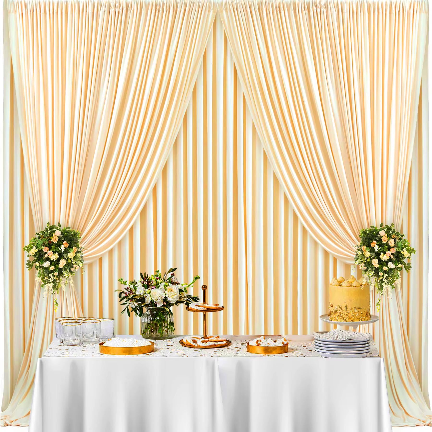 2PCS Sage Green Backdrop Curtain for Party Wedding Wrinkle Free Photo Curtains Backdrop Drapes Fabric Decoration for Baby Shower