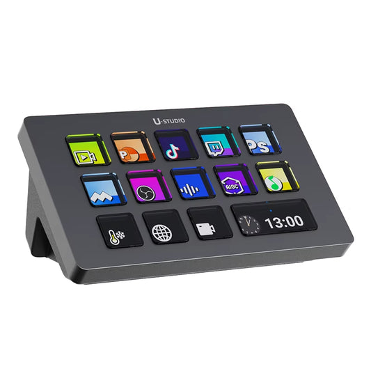 D200 Live Streaming Controller with 13 LCD Keys for Vlogging, Video Editing, Gaming, and Office Use
