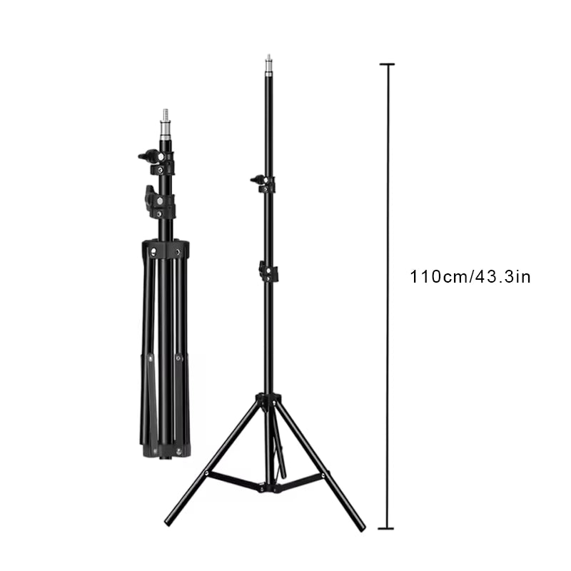 10-Inch LED Ring Light Foldable with 1.1M Tripod Stand +O-Clamp,3 Adjustable Lighting Modes for Photography, Live Stream, Makeup