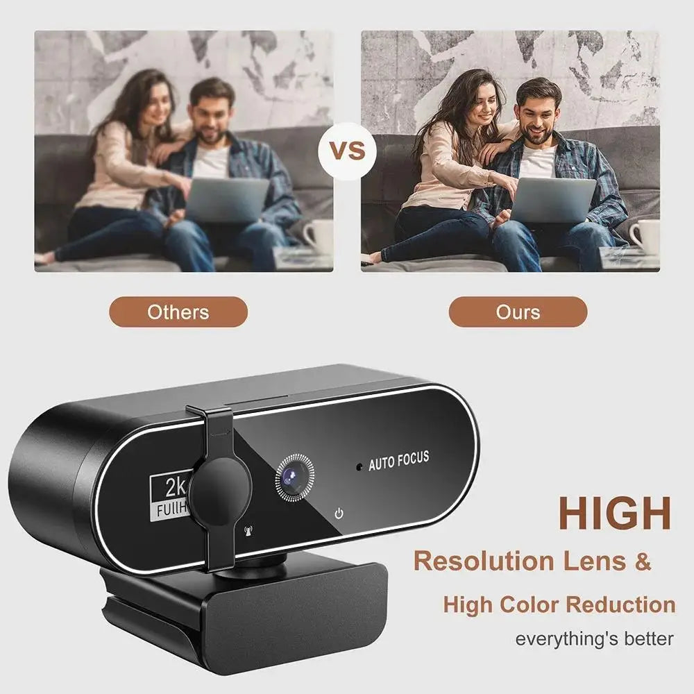 4K Webcam Video Camera 2K Autofocus Streaming Web Cam with Microphone Full HD 1080P Webcams for Pc/Computer/Laptop