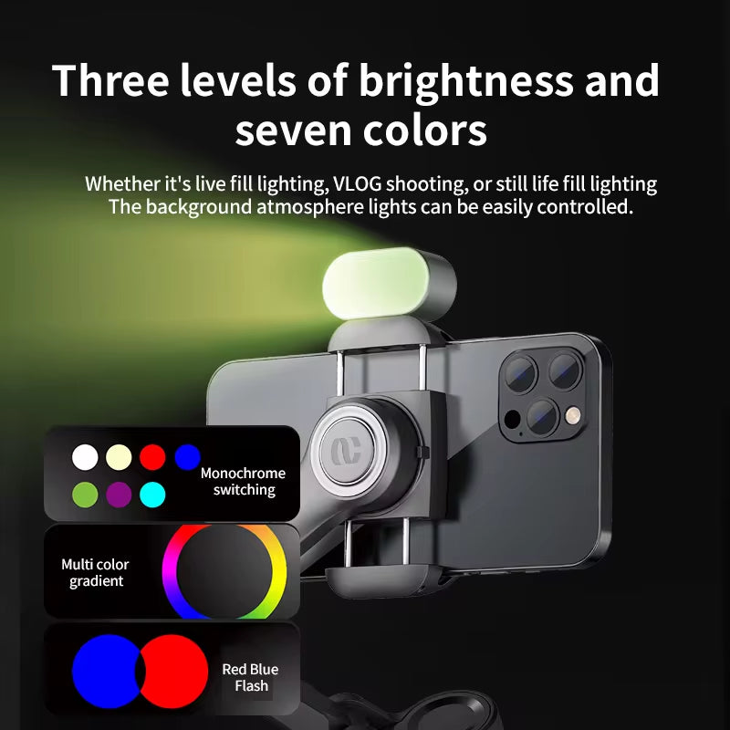 3-Axis Handheld Gimbal Stabilizer for Smartphone with Fill Light for Iphone Android Face Tracking Vlog Smart XE