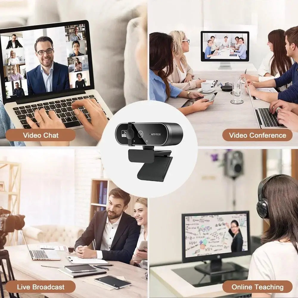 4K Webcam Video Camera 2K Autofocus Streaming Web Cam with Microphone Full HD 1080P Webcams for Pc/Computer/Laptop