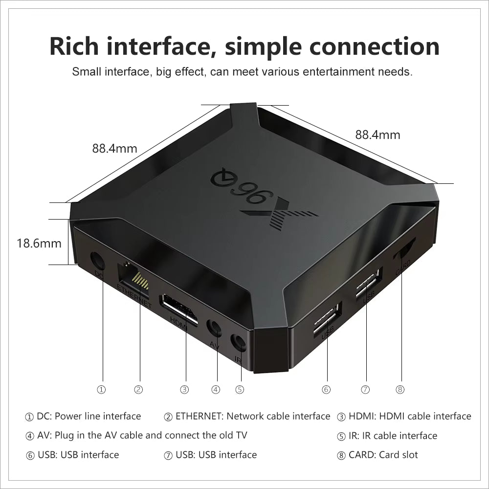 Q TV Box Android 10.0 4K Allwinner H313 Quad Core 2.4G Wifi Google Player Youtube Media Player  2GB 16GB Smart Set Top Box
