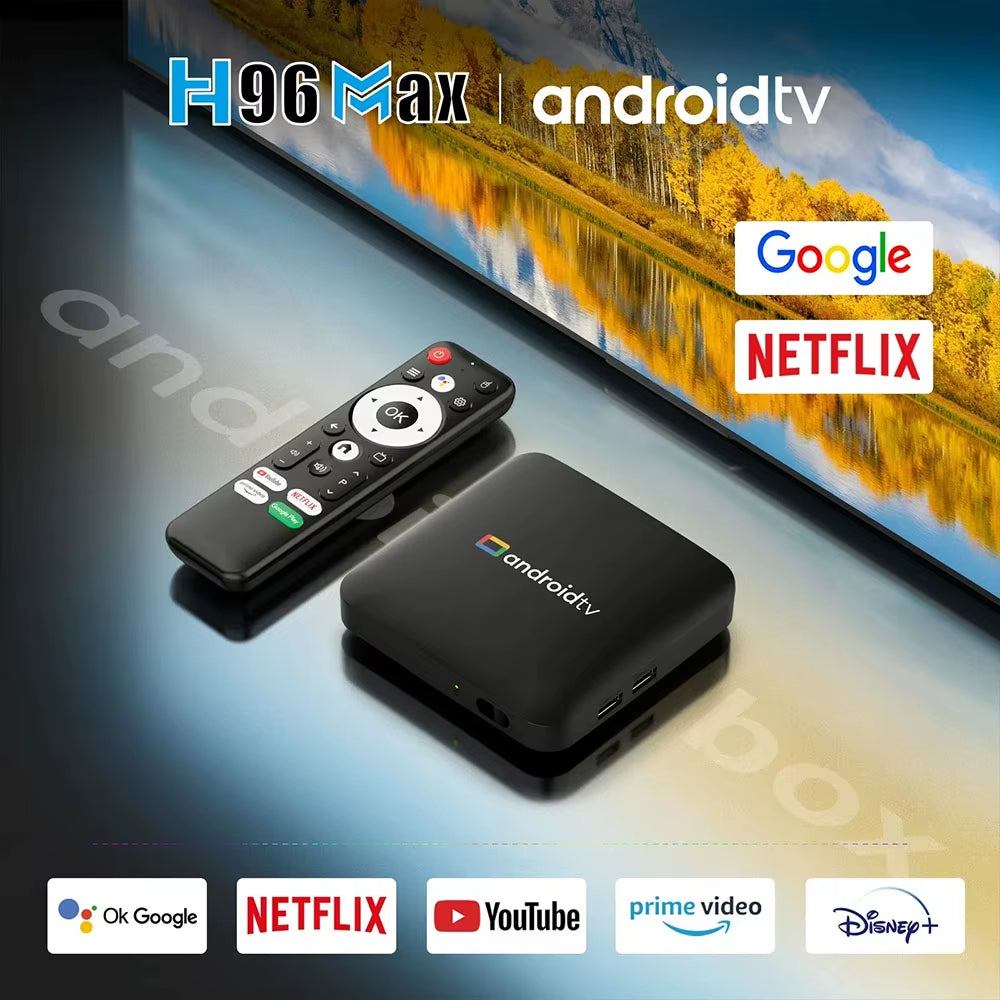 TV Box H96 MAX S905L3 Android 14.0 Set-Top Box BT Remote Control 4K Quad Core Media Player Home Smart Set Top TV Box 2GB 8GB