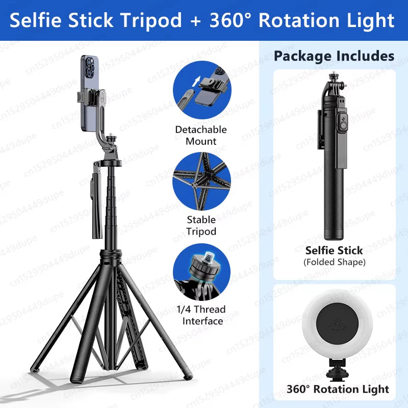 Tripod for Smartphone Light Camera,Tripods Stand with Wireless Bluetooth,Selfie Stick Brackets with Phone Holder for Vlog/Video