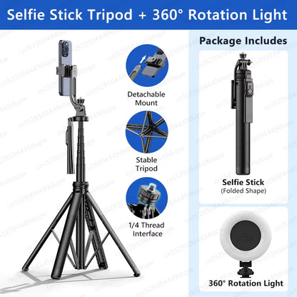 Tripod for Smartphone Light Camera,Tripods Stand with Wireless Bluetooth,Selfie Stick Brackets with Phone Holder for Vlog/Video