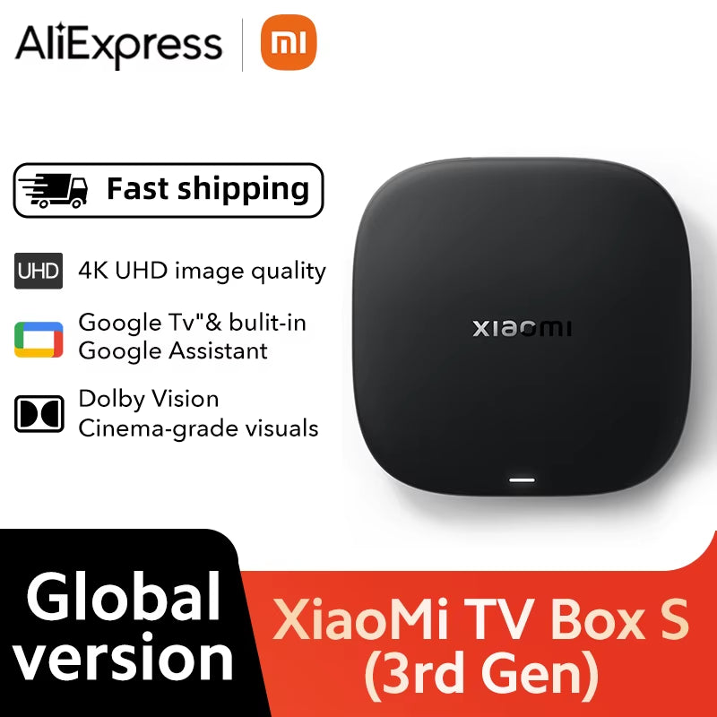 【Brand+】 TV Box S 3Rd Gen 4K Ultra HD Bluetooth 5.2 Wifi6 32GB ROM Google TV Google Assistant Smart Media Player