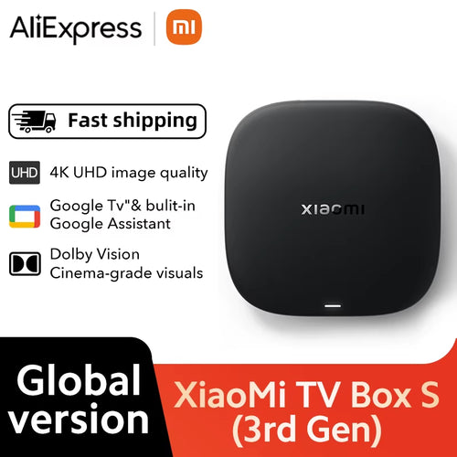 【Brand+】 TV Box S 3Rd Gen 4K Ultra HD Bluetooth 5.2 Wifi6 32GB ROM Google TV Google Assistant Smart Media Player