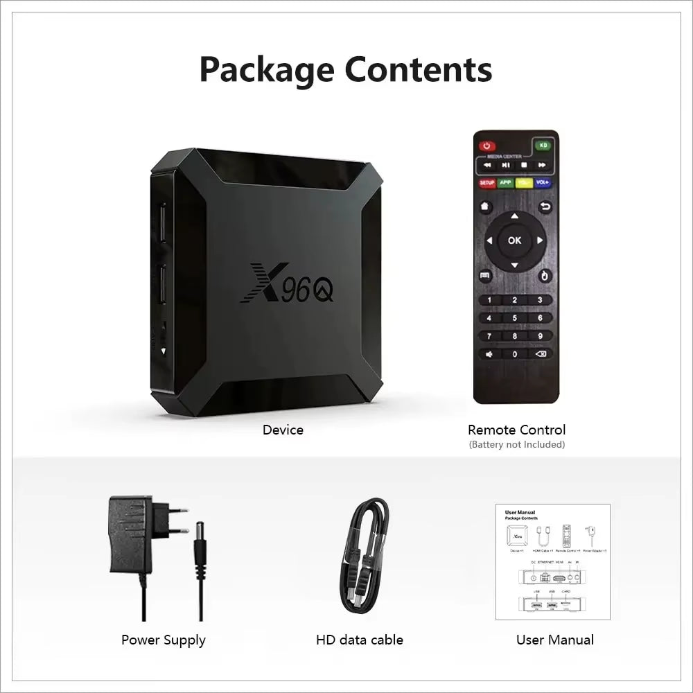 Q TV Box Android 10.0 4K Allwinner H313 Quad Core 2.4G Wifi Google Player Youtube Media Player  2GB 16GB Smart Set Top Box