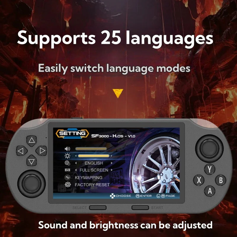 SF3000HD Retro Handheld Video Game Console Linux System 4.5 Inch 854*480 IPS Screen 3000Mah Portable Pocket Player Games SF3000