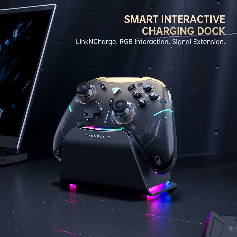 Machenike G5Pro V2 Wireless Gaming Controller for Pc/Ns/Mobile Hot-Swaptable Joystick 1000Hz Polling Rate with RGB Charging Dock