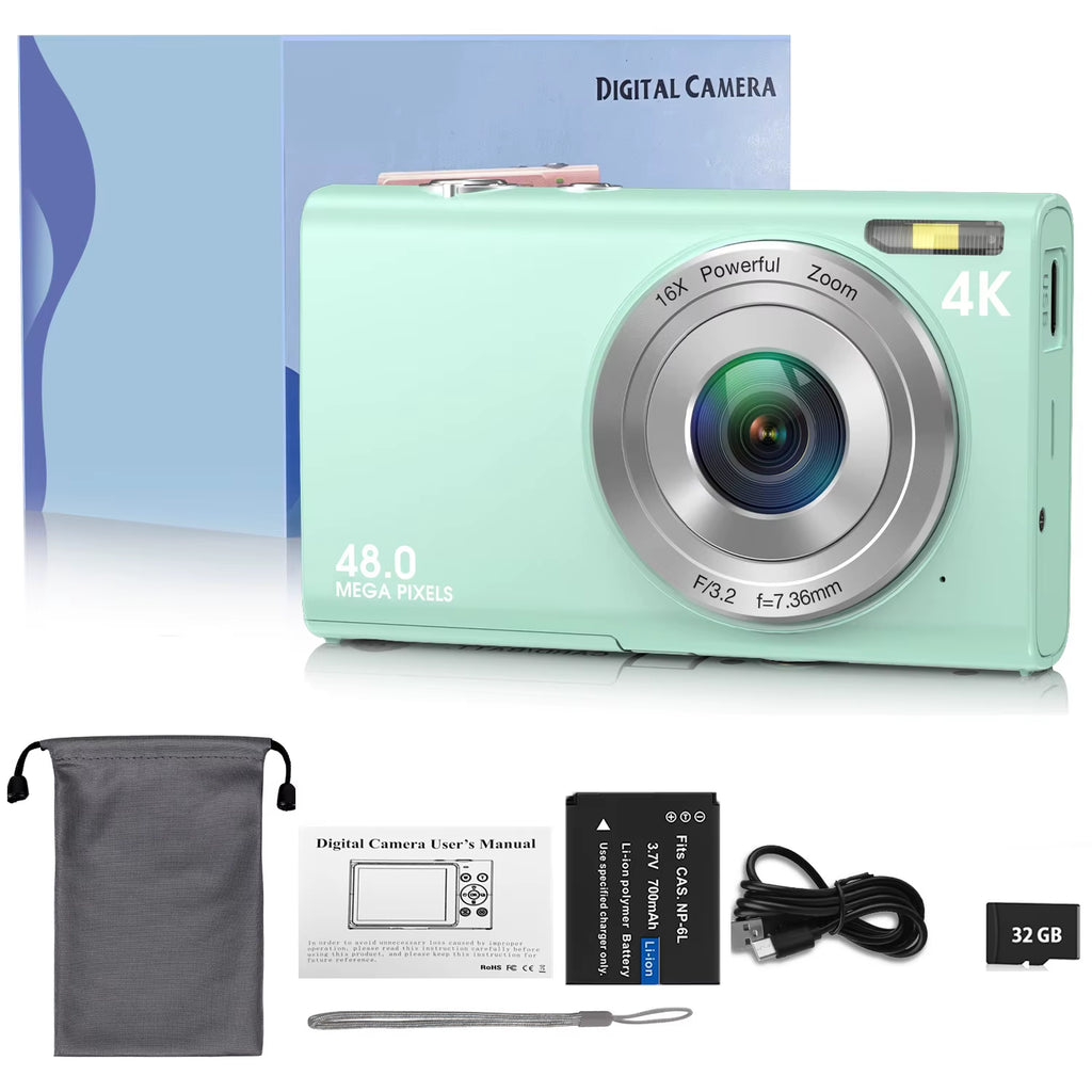 4K Digital Camera Autofocus Vlogging Camera HD 48MP with 2.8" Large Screen Camcorder Camera for Photography for Kid Adult