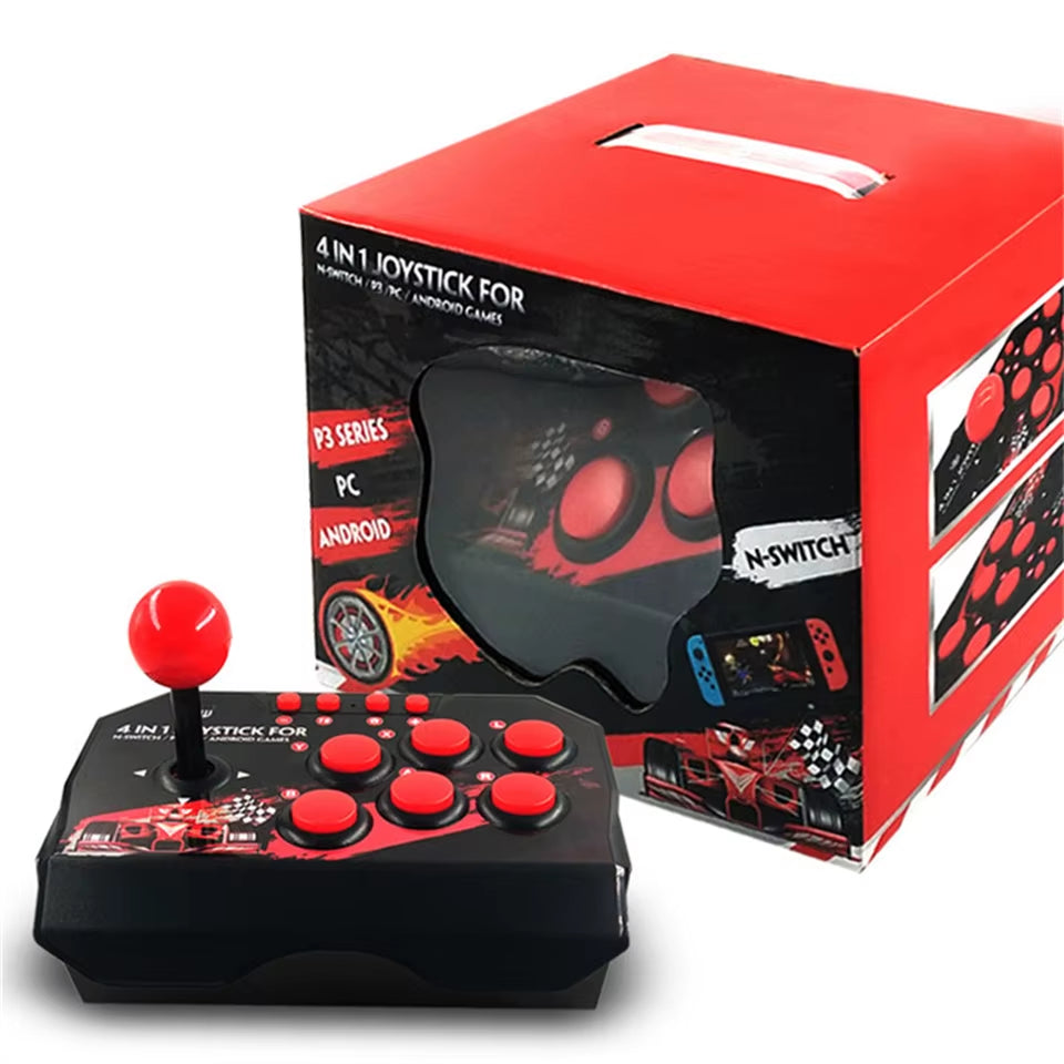 4-In 1Game Joystick with 3M USB Cable TURBO Games Console Rocker Arcade Station for Nintendo Switch Android TV PS3 PC