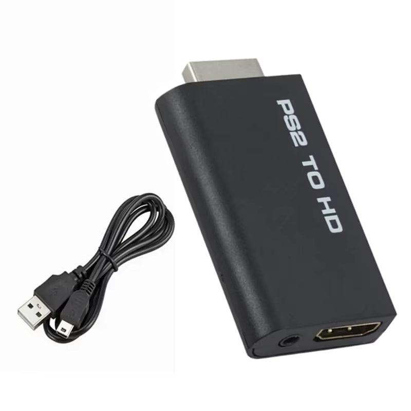 PS2 to Hdmi-Compatibale Audio Video Converter 480I/480P/576I with 3.5Mm Audio Output Supports All PS2 to HD Display Modes