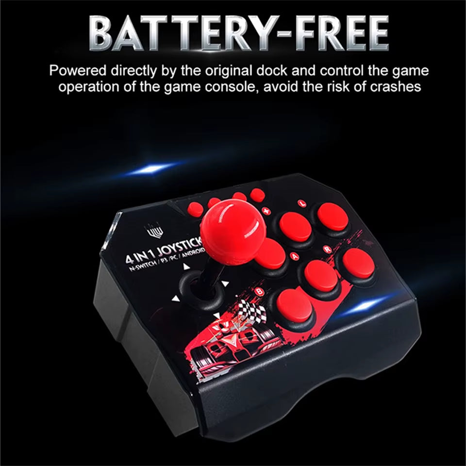 4-In 1Game Joystick with 3M USB Cable TURBO Games Console Rocker Arcade Station for Nintendo Switch Android TV PS3 PC