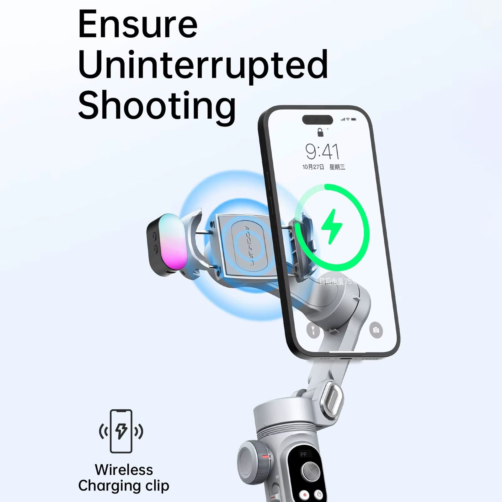 Smart Xpro 3 Axis Smartphone Gimbal Stabilizer for Iphone and Android Phone Stable Shooting with RGB Video Fill Light