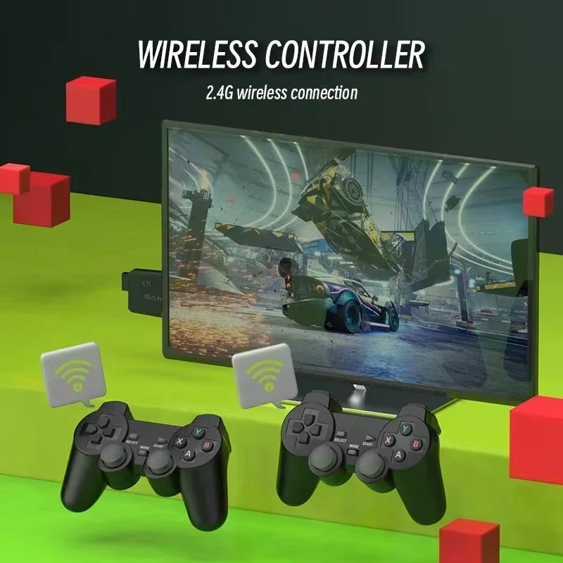 M8 Game Console 20000+ Games 64GB Built-In 2-Player 2.4G Wireless Controllers 4K HD PS1 GBA Video Games Christmas Gift