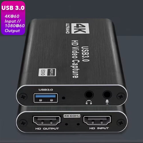 4K USB 3.0 Video Capture Card HDTV 1080P 60Hz HD Video Recorder Grabber for PS4 OBS Game Recording Live Streaming