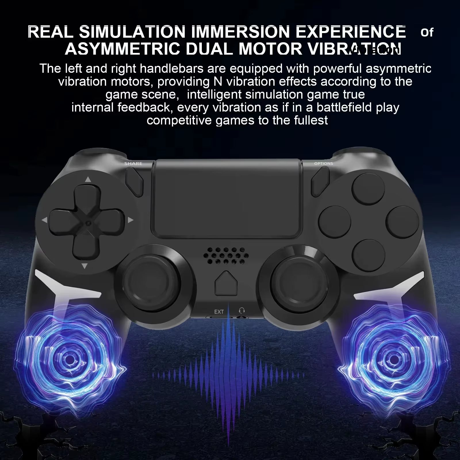 GAMINJA 6-Axis Gyroscope Dual Vibration with Touch Pad Wireless Gamepad Bluetooth Controller for PS4 PS3 Console Computer PC