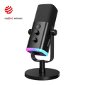 FIFINE AmpliGame AM8 USB XLR dynamic RGB microphone in black