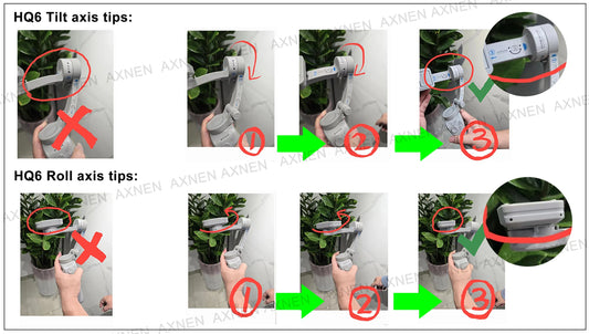 AXNEN HQ6 3-axis smartphone gimbal stabilizer with integrated fill light