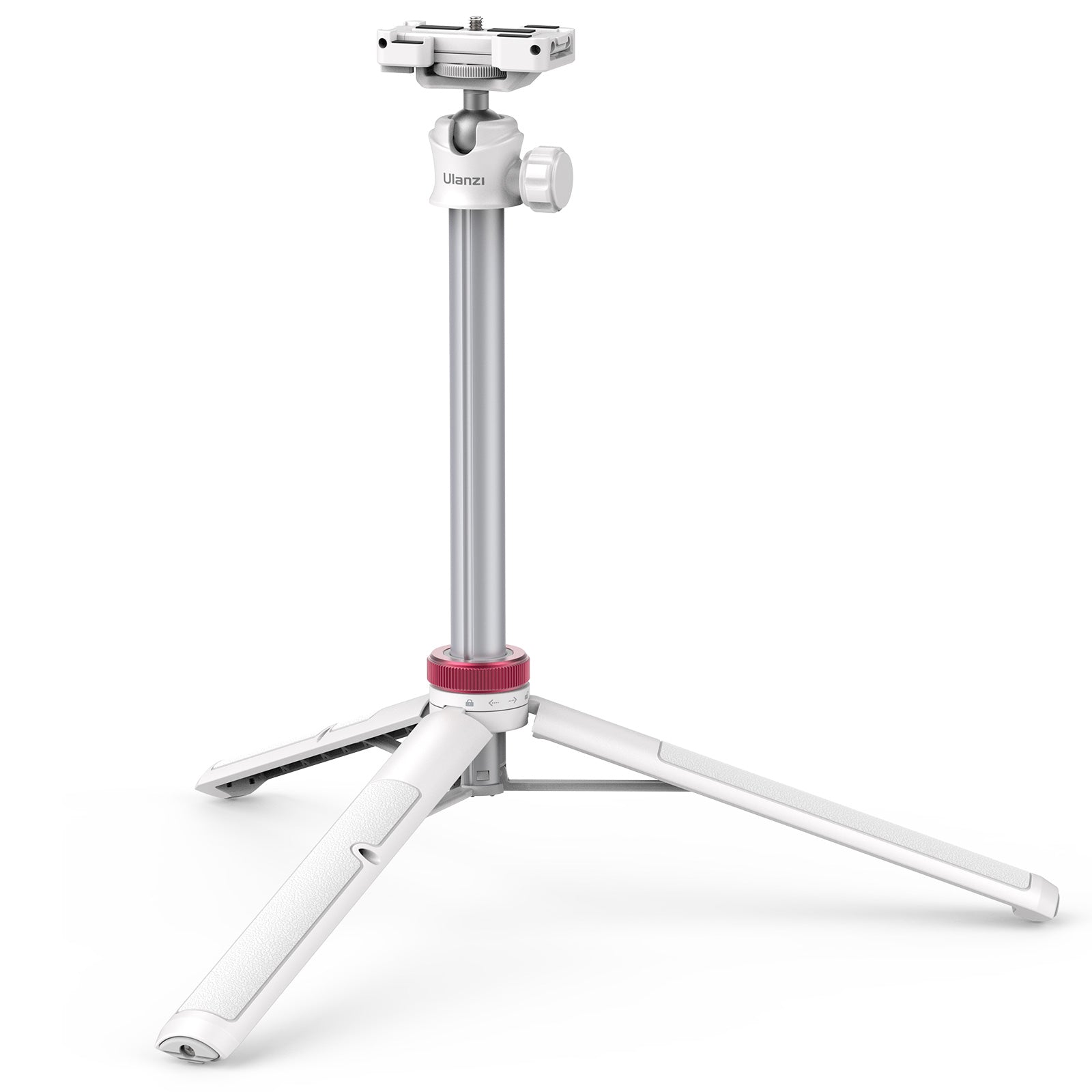 Ulanzi MT-44 extendable vlog tripod in white with built-in phone holder